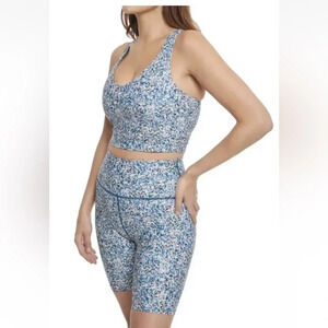 SAGE COLLECTIVE Bralette Sport Bra & Yoga Shorts 2 Piece Set XS NWT Multi Floral